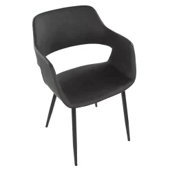 Kirklands Home Dining Chairs|Faux Leather Marge Dining Chairs, Set of 2 Gray