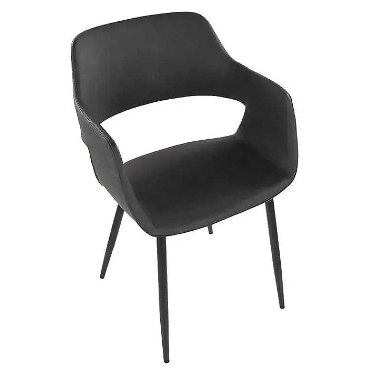 Kirklands Home Dining Chairs|Faux Leather Marge Dining Chairs, Set of 2 Gray