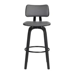 Kirklands Home Bar Stools & Counter Height Stools|Faux Leather Pico Swivel Counter Stool Gray
