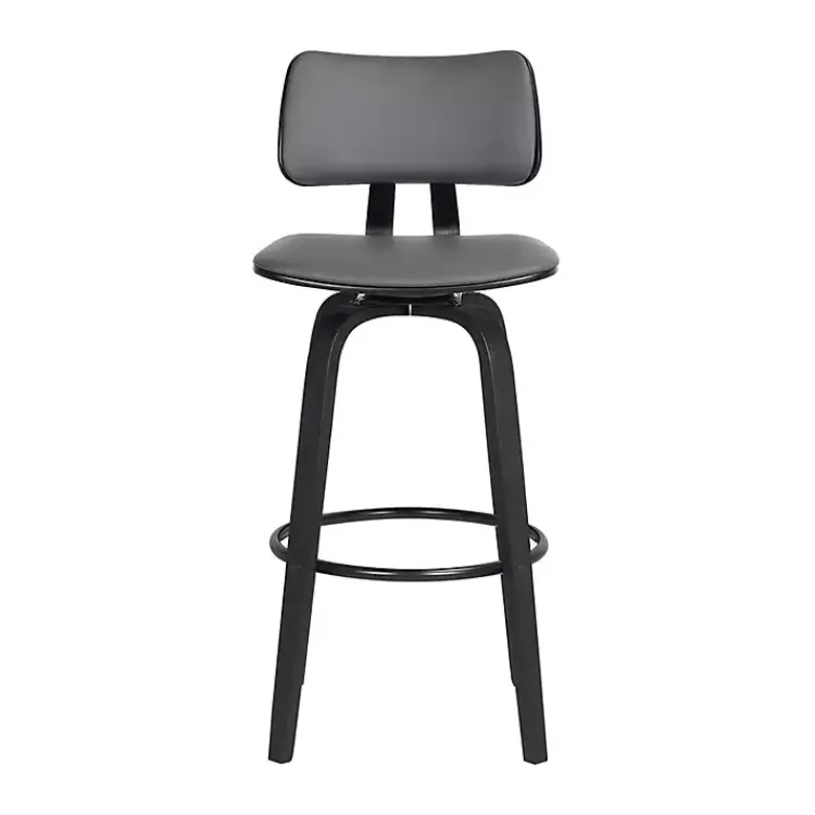 Kirklands Home Bar Stools & Counter Height Stools|Faux Leather Pico Swivel Counter Stool Gray