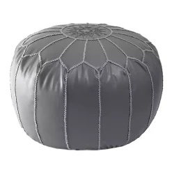 Online Faux Leather Round Pouf Poufs & Floor Cushions