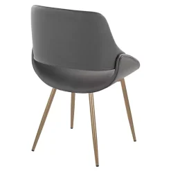 Kirklands Home Accent Chairs|Faux Leather Scooped Accent Chairs, Set of 2 Gray