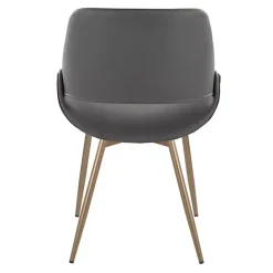 Kirklands Home Accent Chairs|Faux Leather Scooped Accent Chairs, Set of 2 Gray