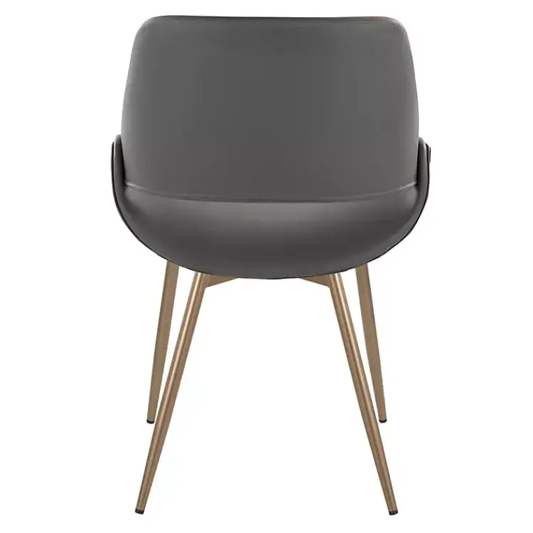 Kirklands Home Accent Chairs|Faux Leather Scooped Accent Chairs, Set of 2 Gray