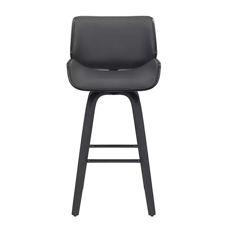 Kirklands Home Bar Stools & Counter Height Stools|Faux Leather Tyler Swivel Bar Stool Gray