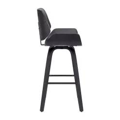 Kirklands Home Bar Stools & Counter Height Stools|Faux Leather Tyler Swivel Bar Stool Gray
