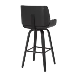 Kirklands Home Bar Stools & Counter Height Stools|Faux Leather Tyler Swivel Bar Stool Gray