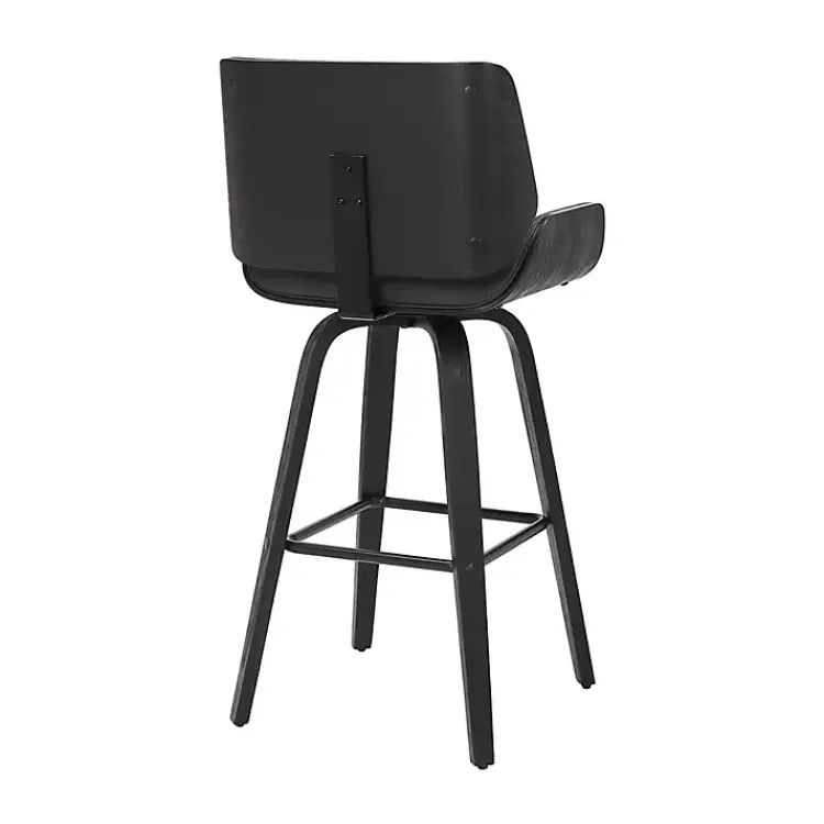 Kirklands Home Bar Stools & Counter Height Stools|Faux Leather Tyler Swivel Bar Stool Gray