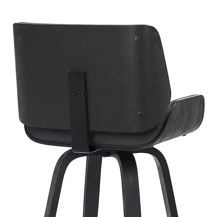 Kirklands Home Bar Stools & Counter Height Stools|Faux Leather Tyler Swivel Bar Stool Gray