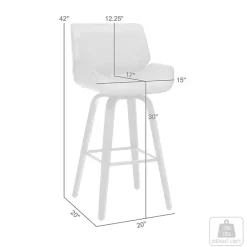 Kirklands Home Bar Stools & Counter Height Stools|Faux Leather Tyler Swivel Bar Stool Gray