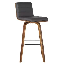 Kirklands Home Bar Stools & Counter Height Stools|Faux Leather Vienna Swivel Counter Stool Gray