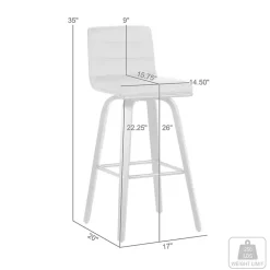 Kirklands Home Bar Stools & Counter Height Stools|Faux Leather Vienna Swivel Counter Stool Gray