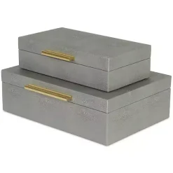 Sale Faux Shagreen Decorative Boxes, Set of 2 Baskets & Boxes