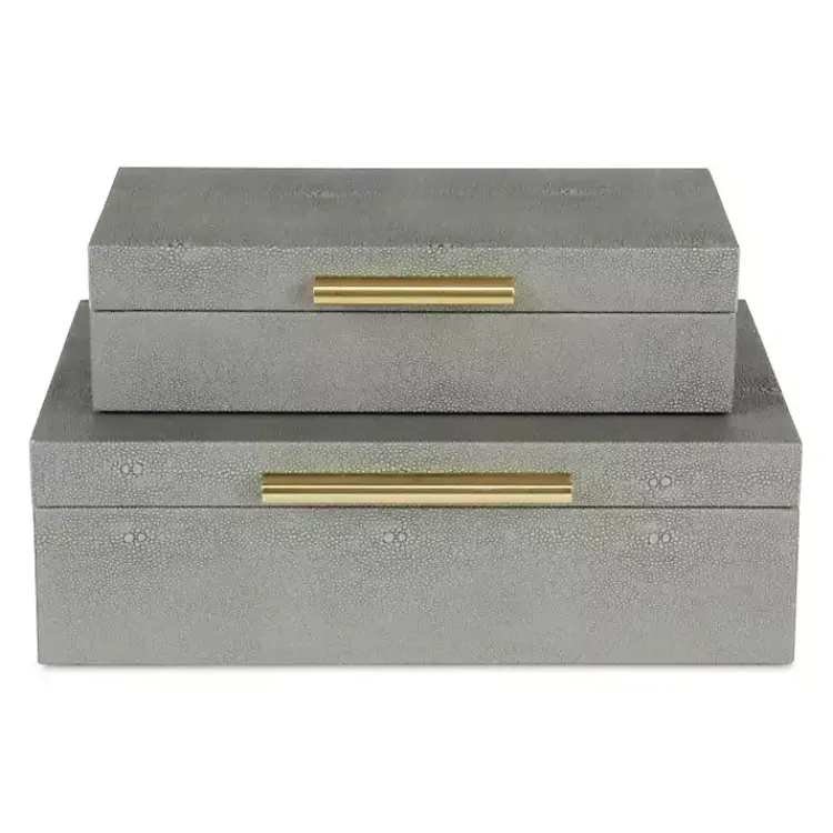 Sale Faux Shagreen Decorative Boxes, Set of 2 Baskets & Boxes