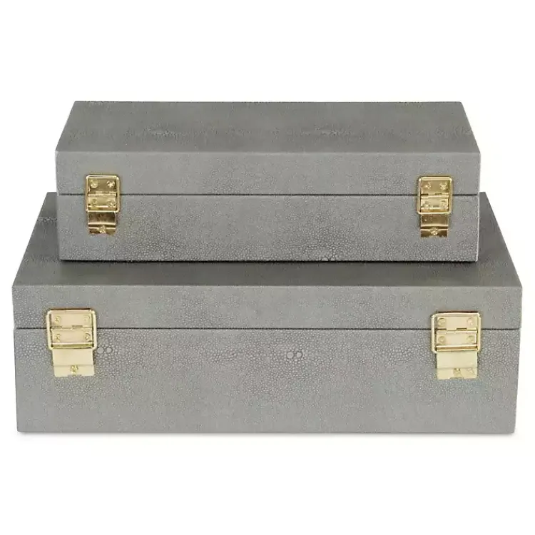 Sale Faux Shagreen Decorative Boxes, Set of 2 Baskets & Boxes