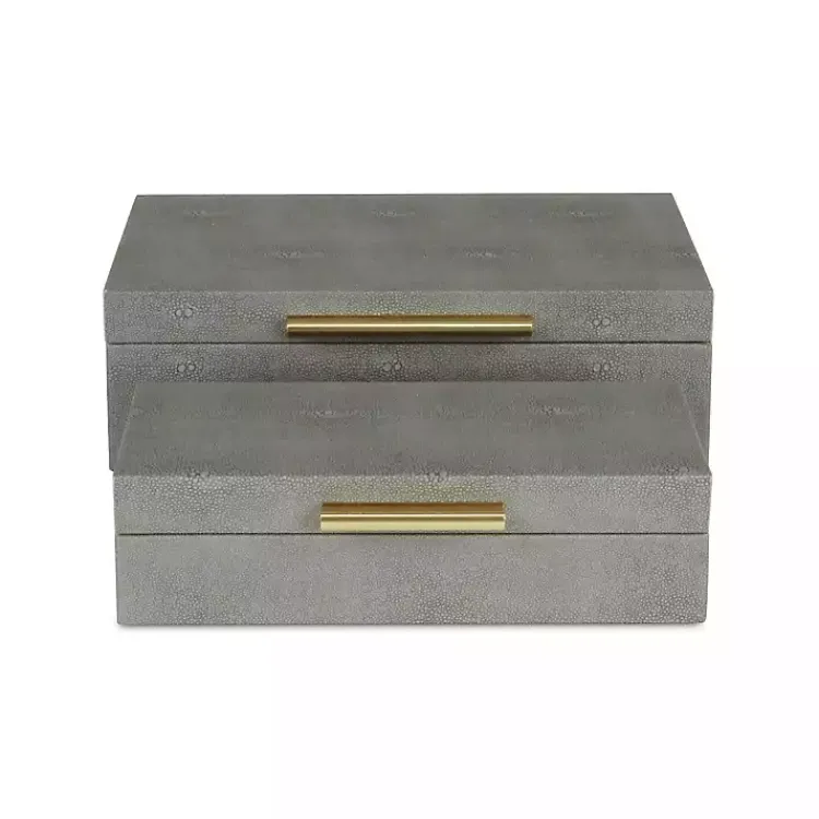 Sale Faux Shagreen Decorative Boxes, Set of 2 Baskets & Boxes