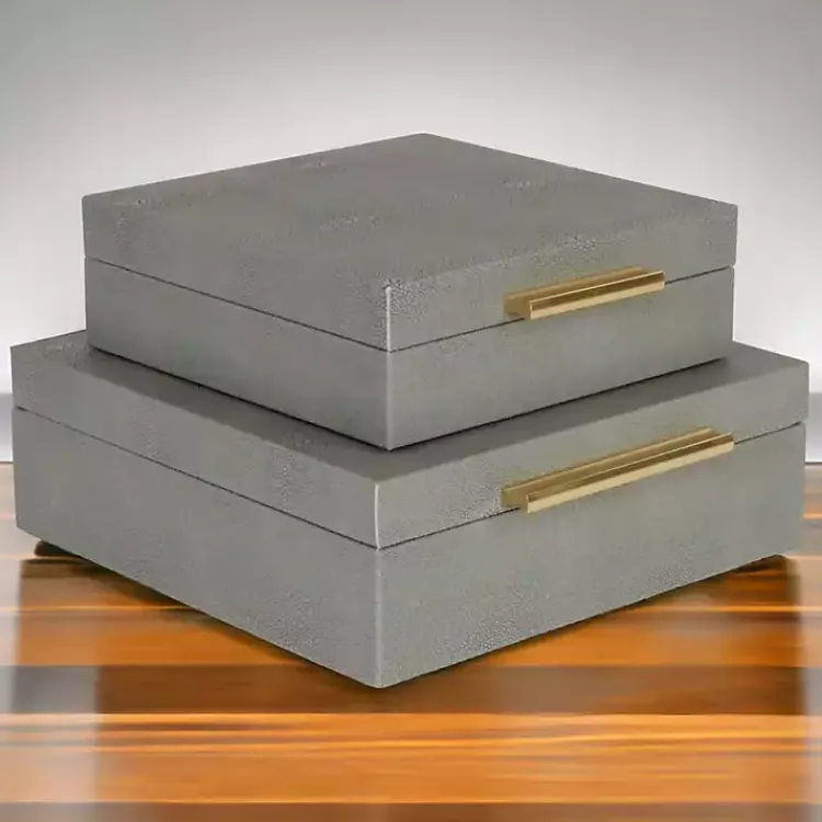Hot Faux Shagreen 2-pc. Square Decorative Boxes Baskets & Boxes