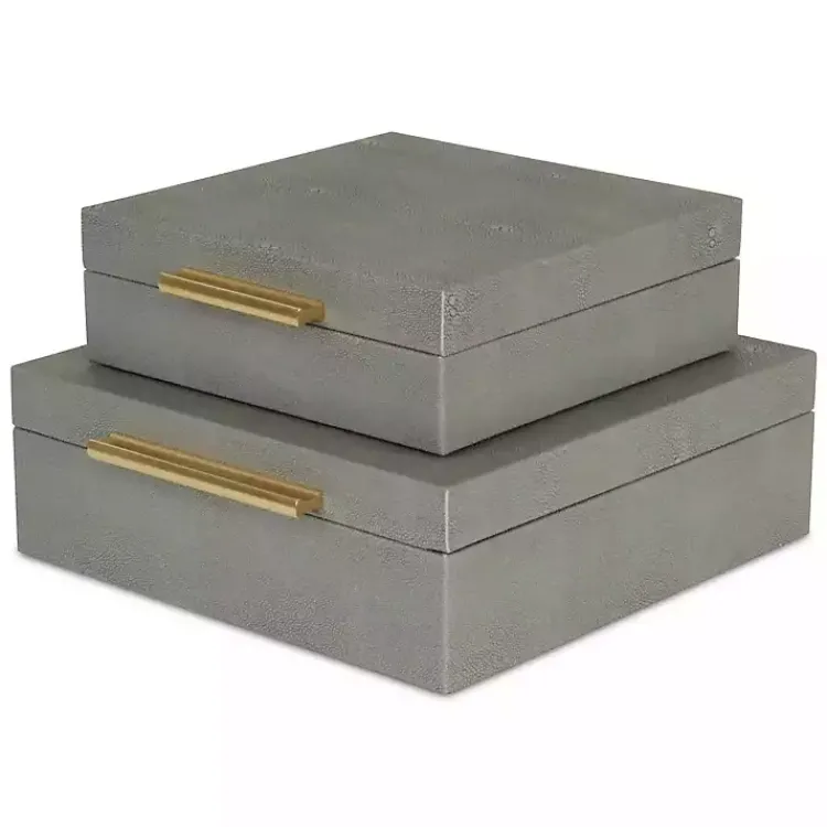 Hot Faux Shagreen 2-pc. Square Decorative Boxes Baskets & Boxes