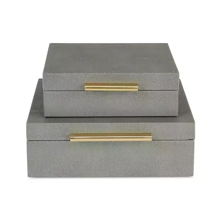 Hot Faux Shagreen 2-pc. Square Decorative Boxes Baskets & Boxes