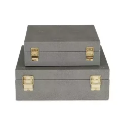 Hot Faux Shagreen 2-pc. Square Decorative Boxes Baskets & Boxes
