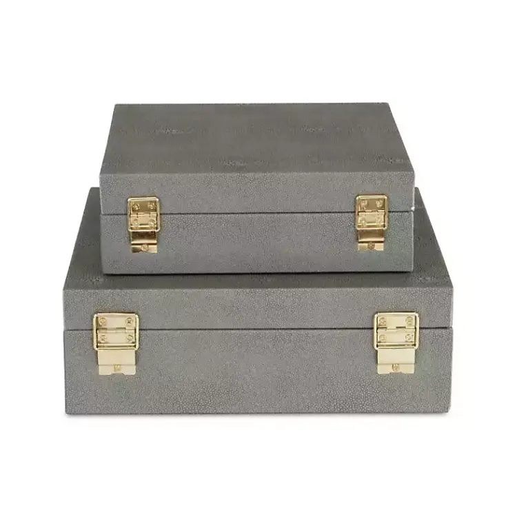 Hot Faux Shagreen 2-pc. Square Decorative Boxes Baskets & Boxes