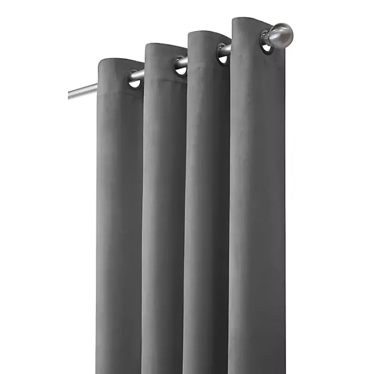 Kirklands Home Curtains & Drapes|Faux Suede Blackout Curtain Panel, 108 in. Gray