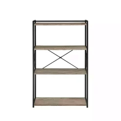Kirklands Home Bookshelves|Gray Finish X Frame Open Shelf Bookcase