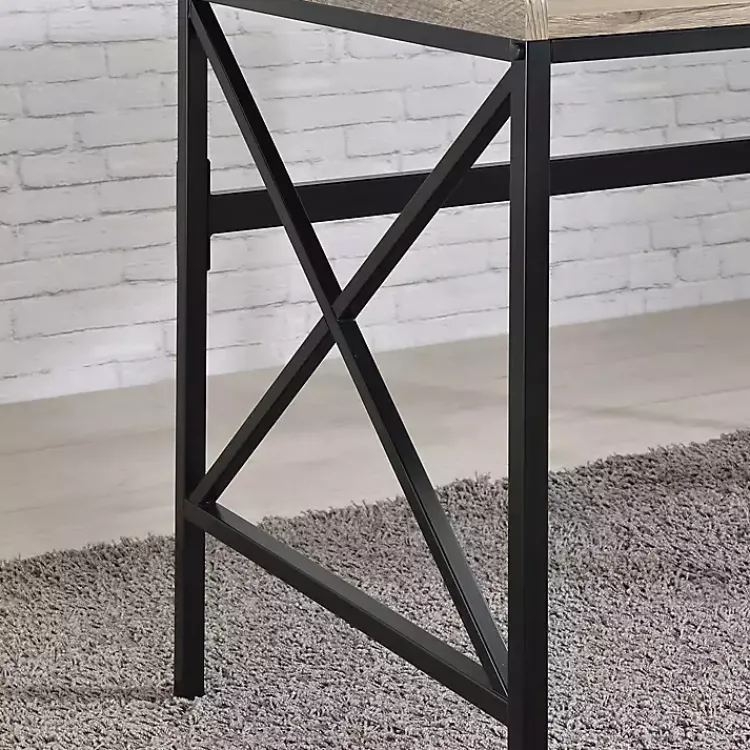 Kirklands Home Office Furniture|Gray Finish X Frame Wooden Hinged Top Desk