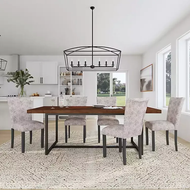 Kirklands Home Dining Chairs|Floral Parsons Dining Chairs, Set of 2 Gray