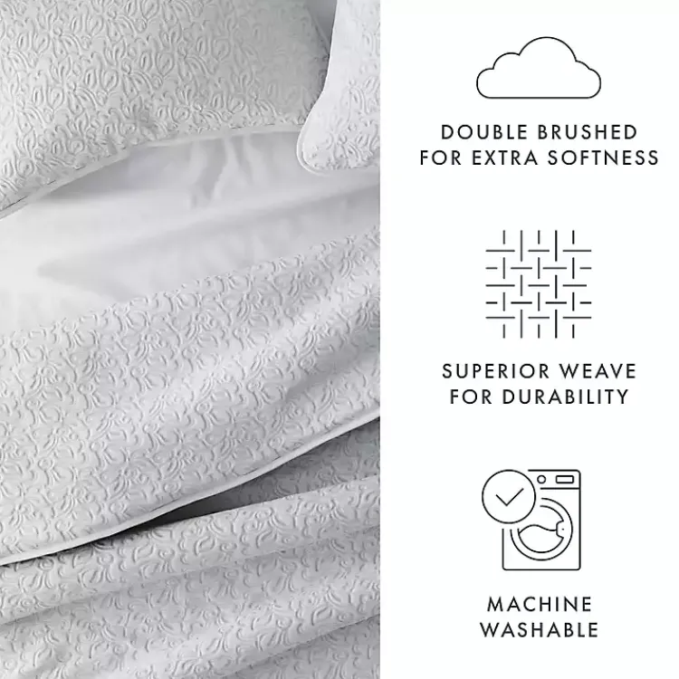 Kirklands Home Quilts|Floral Stitch 3-pc. King Quilt Set Gray