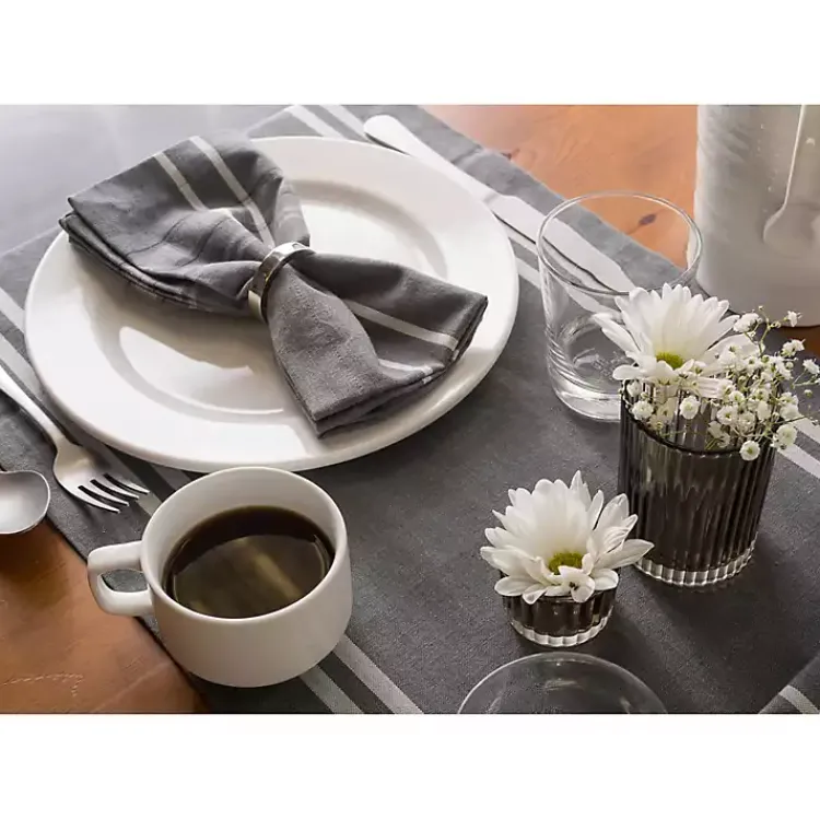 Kirklands Home Table Linens|French Chambray Table Runner Gray
