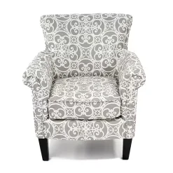 Kirklands Home Accent Chairs|Fretwork Accent Club Chair Gray