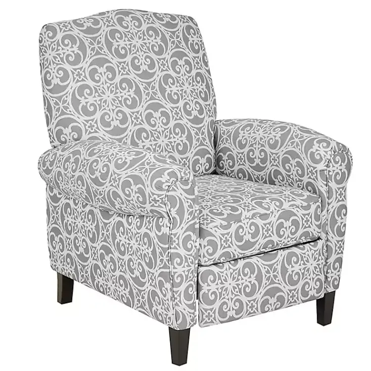 Kirklands Home Accent Chairs|Fretwork Orville Recliner Gray