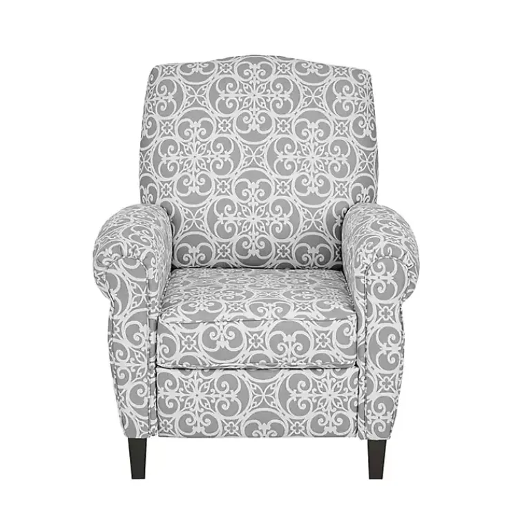 Kirklands Home Accent Chairs|Fretwork Orville Recliner Gray