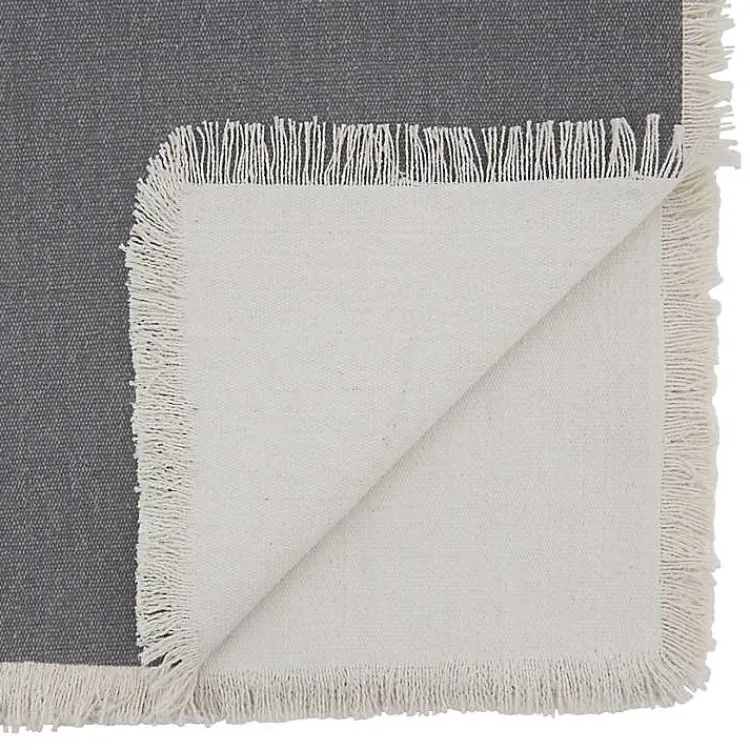 Kirklands Home Table Linens|Fringe Border Table Runner, 72 in. Gray