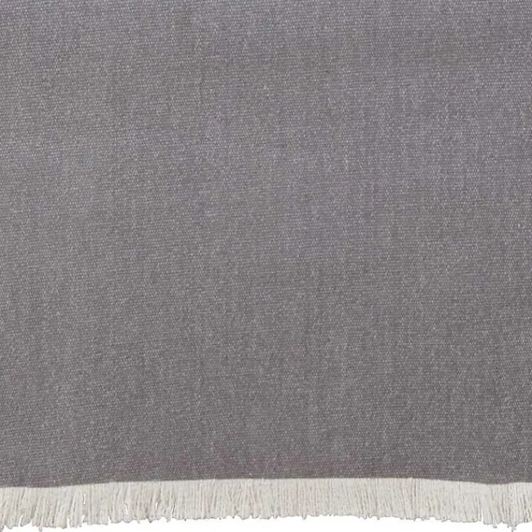 Kirklands Home Table Linens|Fringe Border Table Runner, 72 in. Gray