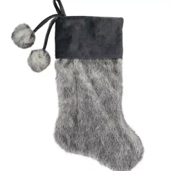 Hot Fur and Corduroy Pom Stocking Christmas Stockings & Stocking Holders