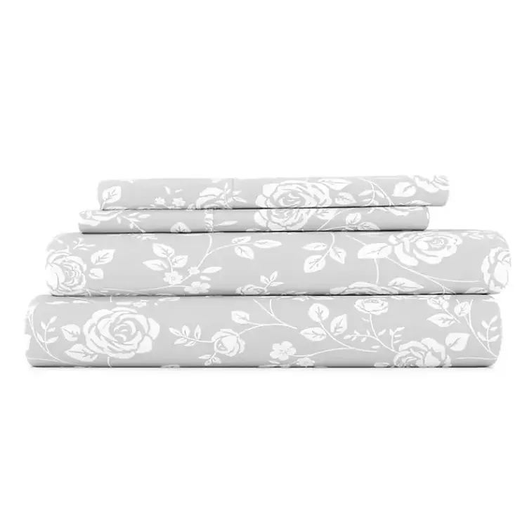 Kirklands Home Bed Sheets|Garden 4-pc. Full Sheet Set Gray