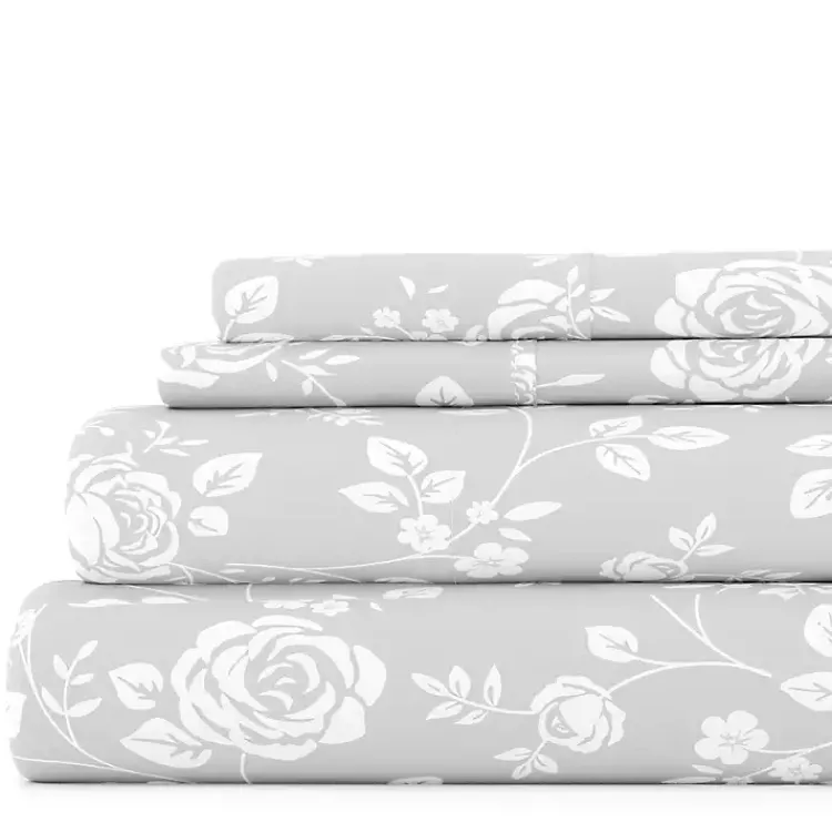 Kirklands Home Bed Sheets|Garden 4-pc. Full Sheet Set Gray