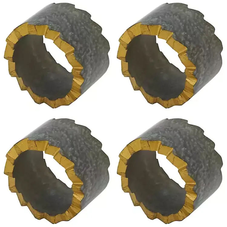 Kirklands Home Table Linens|Geode Artistry Napkin Rings, Set of 4 Gray