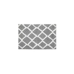 Kirklands Home Bathroom Rugs|Gray Geometric Pattern Reversible Bath Mat, 34 in.