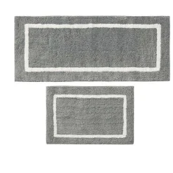 Kirklands Home Bathroom Rugs|Gray Geometric Pattern Reversible Bath Mat, 34 in.