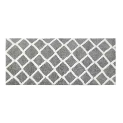 Kirklands Home Bathroom Rugs|Gray Geometric Pattern Reversible Bath Mat, 60 in.