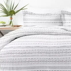 Kirklands Home Duvets|Gray Geometric 2-Pc. Twin Duvet Cover Set