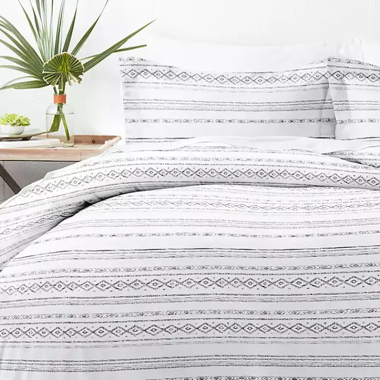 Kirklands Home Duvets|Gray Geometric 2-Pc. Twin Duvet Cover Set
