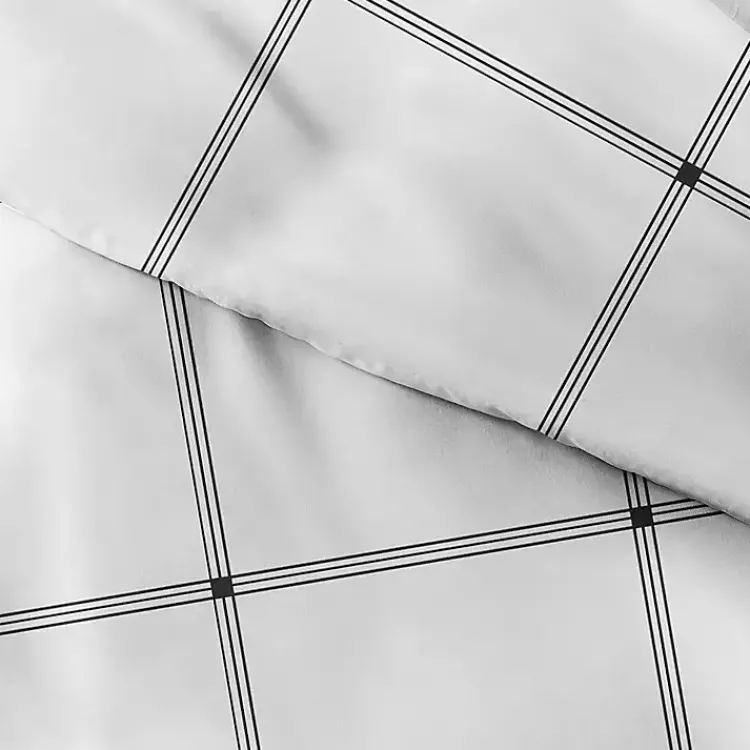 Kirklands Home Duvets|Gray Grid Plaid 3-pc. Micro Queen Duvet Cover Set