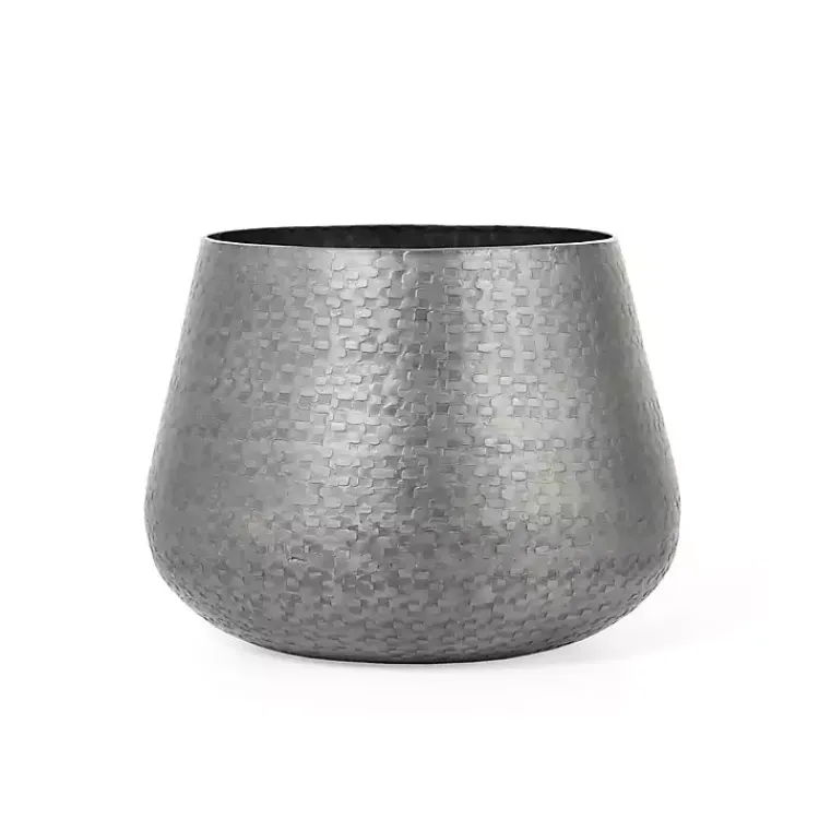 Kirklands Home Planters|Gray Hammered Metal Retta Planter