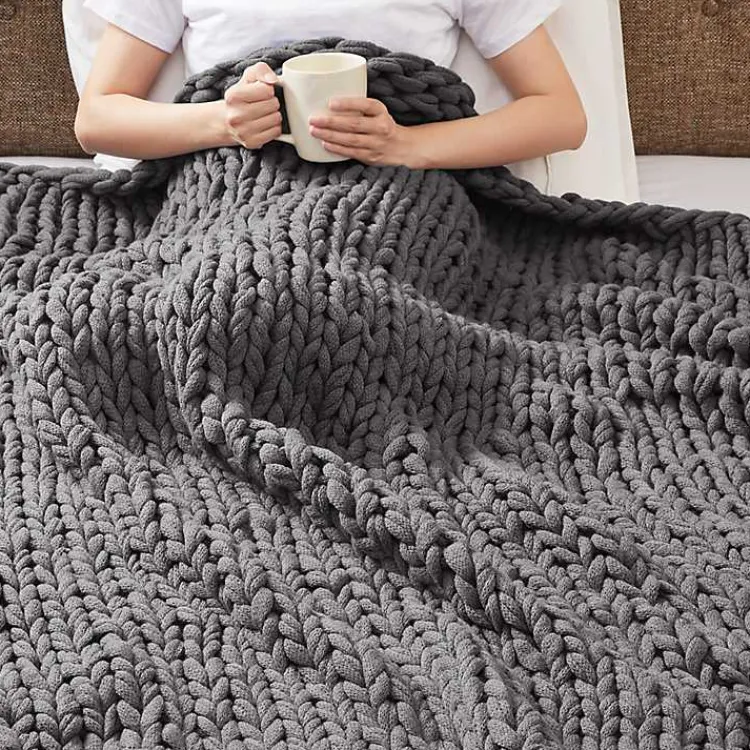 Hot Hand Made Chunky Double Knit Throw Blanket Blankets & Throws