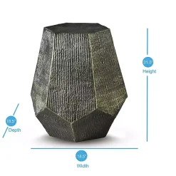 Kirklands Home Accent & End Tables|Gray Hand-Stamped Iron Hexagon Accent Table