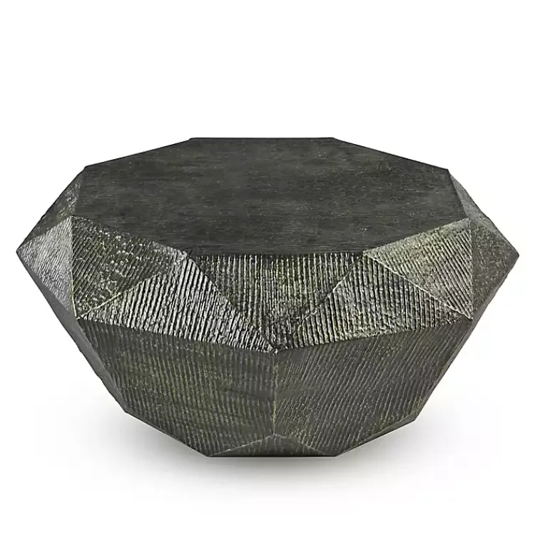 Kirklands Home Coffee Tables|Gray Hand-Stamped Iron Octagonal Coffee Table